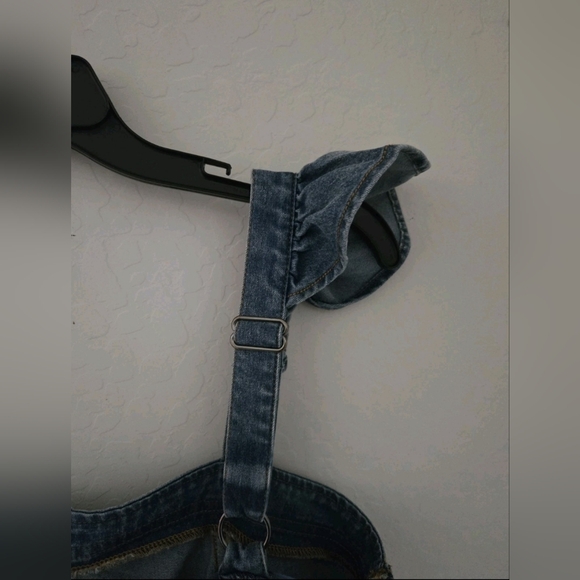 Ruffle Women's Denim Jumpsuit. (Evolutionary) - Picture 7 of 12